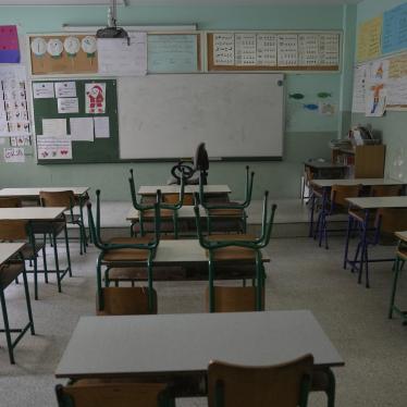 An empty classroom in a closed public school is seen in Beirut, Lebanon, March 2, 2023.